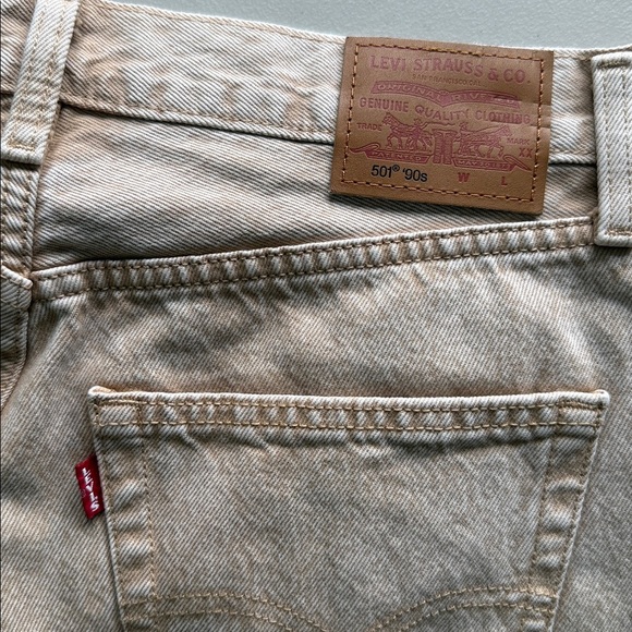 Levi's Fresh 501 90's Jeans Beige Acid Wash - Picture 5 of 16